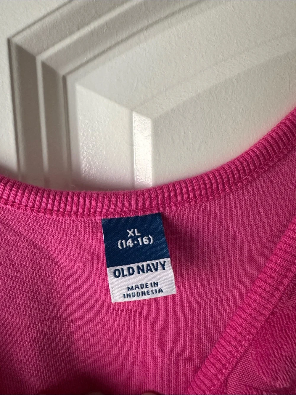 Girls XL Old Navy Hot Pink Terry Romper Cover Up